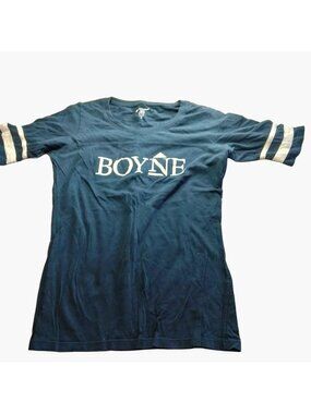 Boyne Mountain T Shirt Tee Womens M Medium Blue White Michigan Up North
